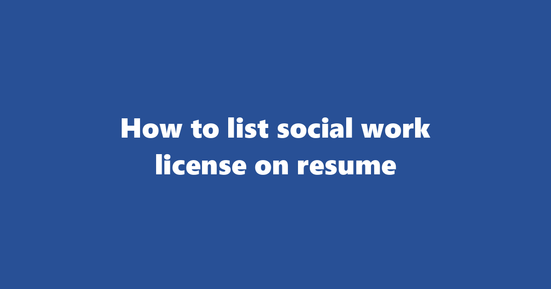 social work license on resume banner image