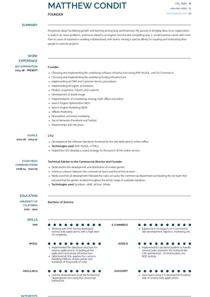 PRESIDENT, CEO AND FOUNDER Resume Sample and Template