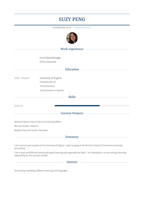Front Desk Manager Resume Sample and Template