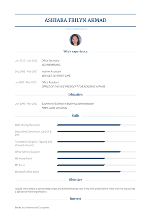 Office Secretary Resume Sample and Template