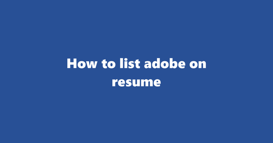 adobe on resume banner image