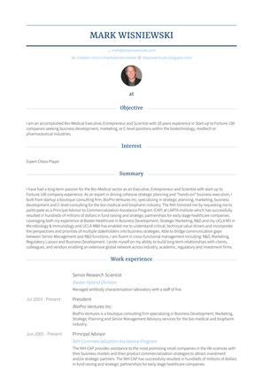 Senior Research Scientist Resume Sample and Template