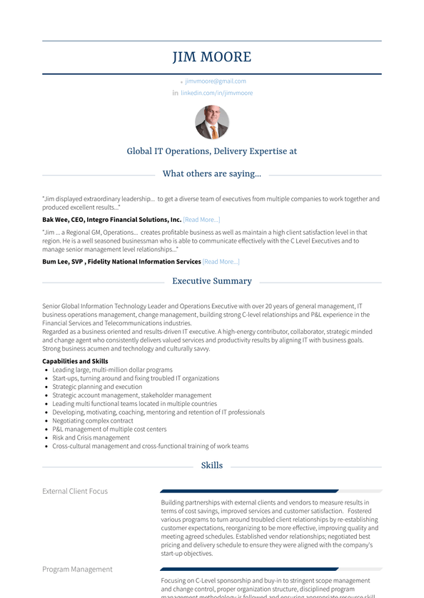 best resume format for vice president