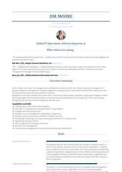 Executive Vice President, Chief Information Officer   Business Alignment Resume Sample and Template