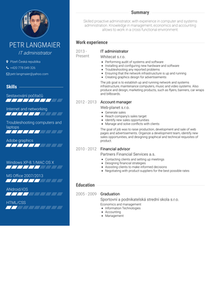 It Administrator Resume Sample and Template