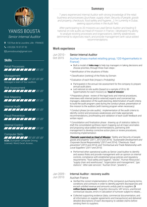 Senior Internal Auditor Resume Sample and Template