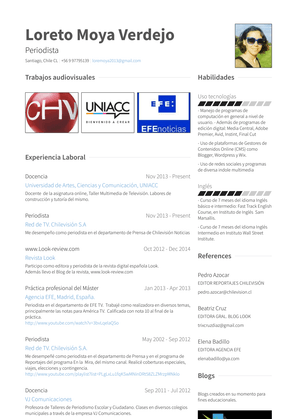 Periodista Resume Sample and Template