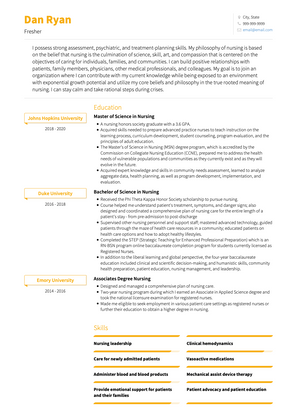 Fresher CV Example and Template