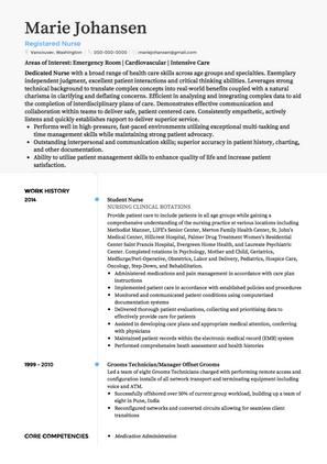 Registered Nurse CV Example and Template