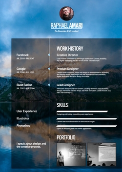 Creative CV Template and Example - Verge by VisualCV	