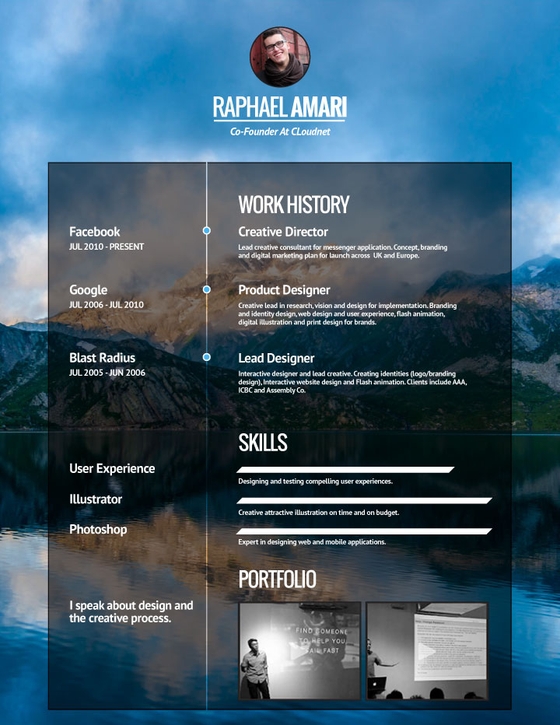 Creative CV Template and Example - Verge by VisualCV	