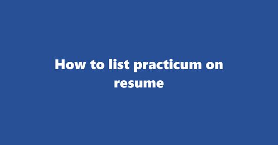 practicum on resume banner image