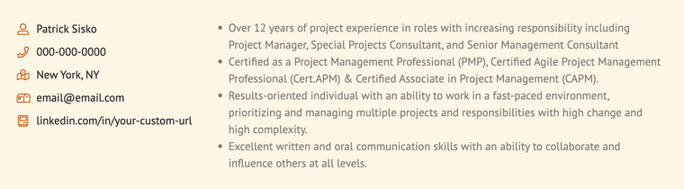 Bravo linkedin on resume