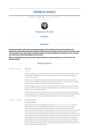 Chairman Resume Sample and Template