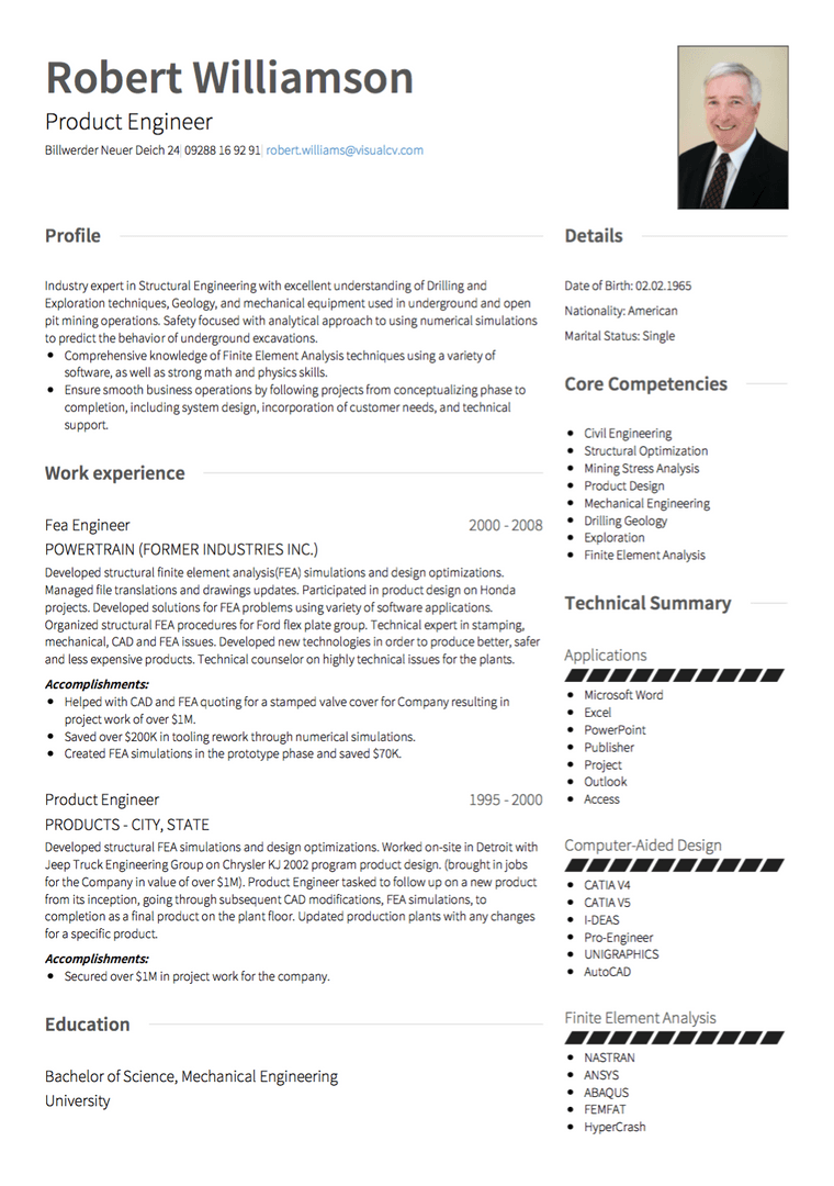 resume german format