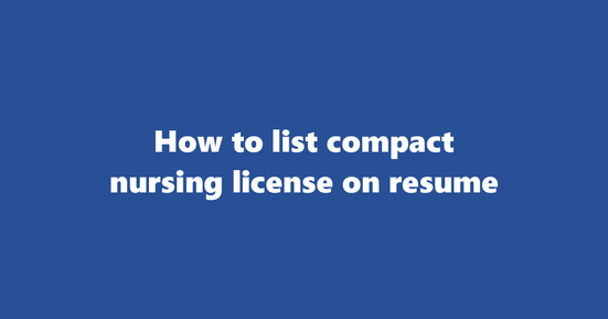 compact nursing license on resume banner image