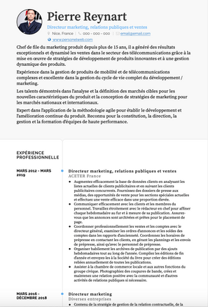 Exemple et modèle de CV null