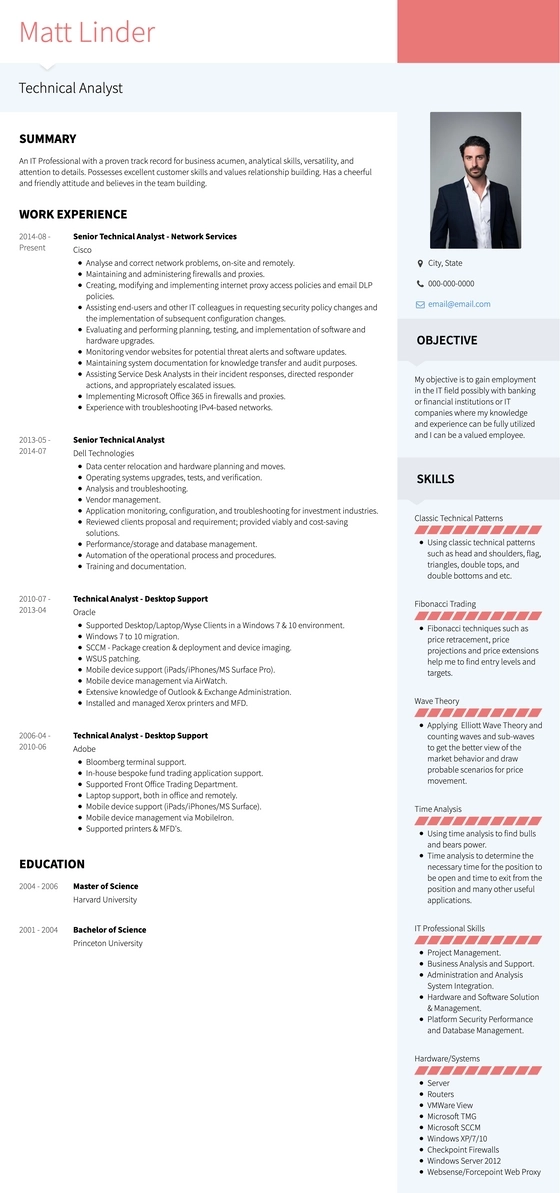 technical resume template usa