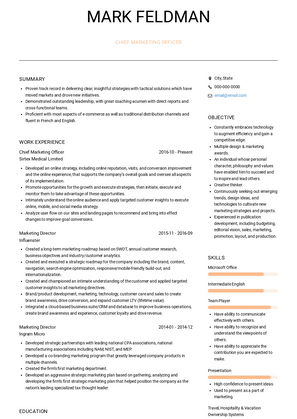 Chief Marketing Officer Resume Sample and Template