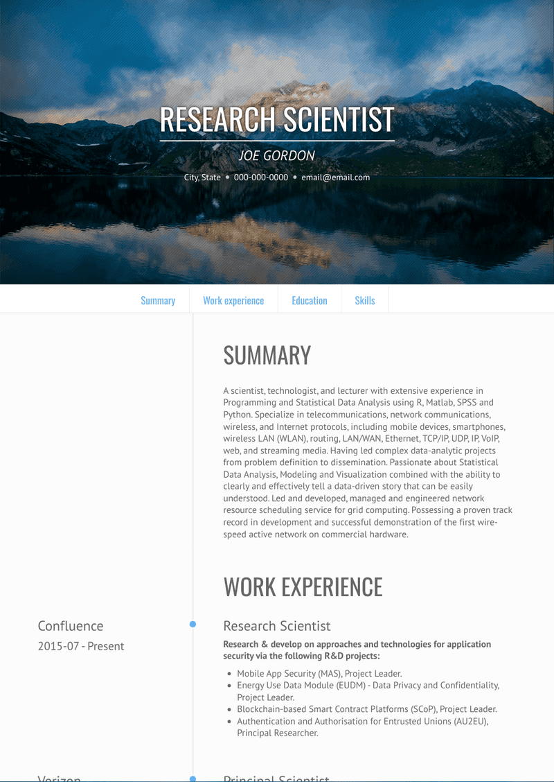 Research Scientist Resume Sample and Template