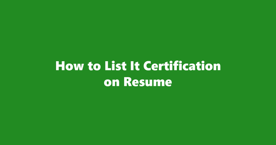 it certification on resume banner image