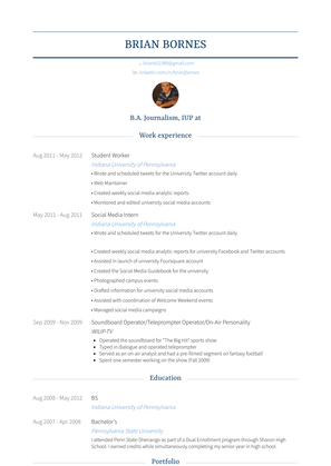 Student Worker Resume Sample and Template