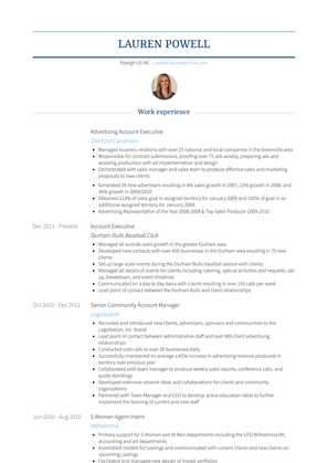 Advertising Account Executive Resume Sample and Template