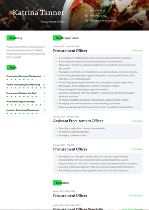 Procurement Officer Resume Sample and Template