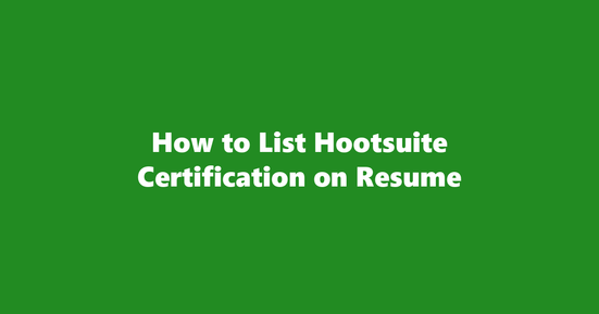 hootsuite certification on resume banner image
