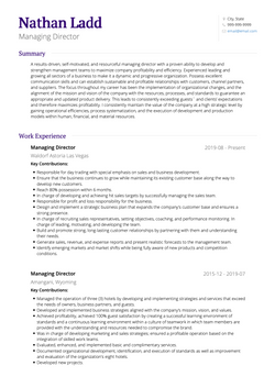 Managing Director Resume Sample and Template