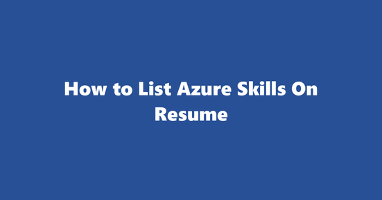 azure resume skills