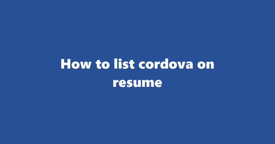 cordova on resume banner image