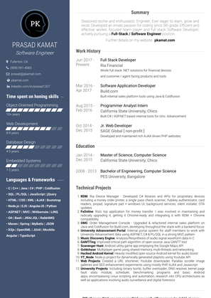 Web Developer Resume Sample and Template