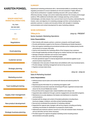 Marketing Assistant CV Example and Template