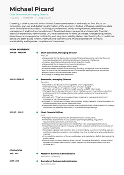 Economist Resume Sample and Template