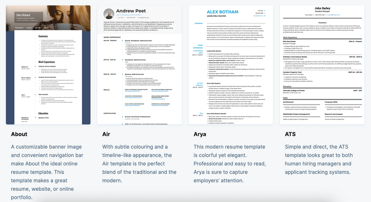 canadian resume templates