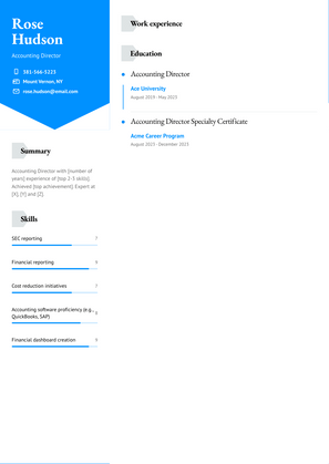 Accounting Director Resume Sample and Template