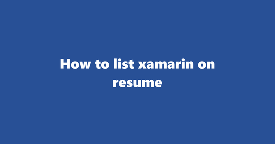 xamarin on resume banner image