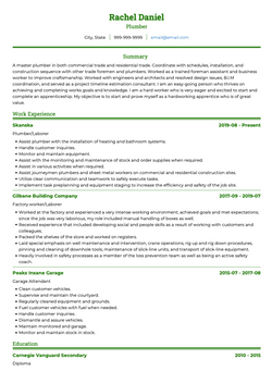 Plumber Resume Sample and Template