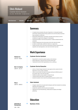 Online Resume Template and Example - About by VisualCV	