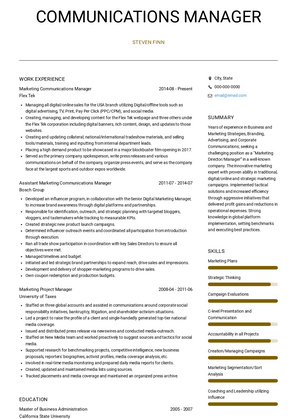 resume writing business communication