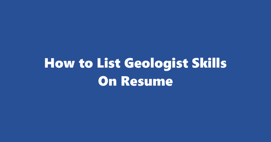 geologist resume skills