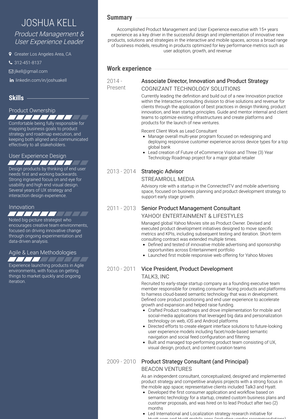 Associate Director, Innovation And Product Strategy Resume Sample and Template