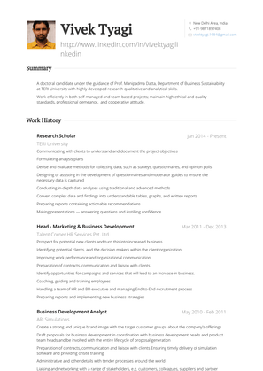 Research Scholar  Resume Sample and Template