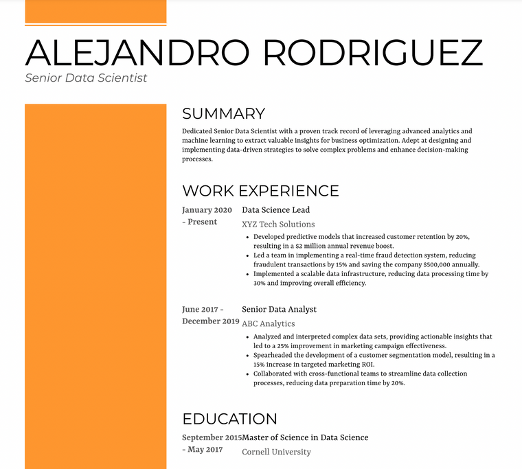 Visual Resume Template - Gallant