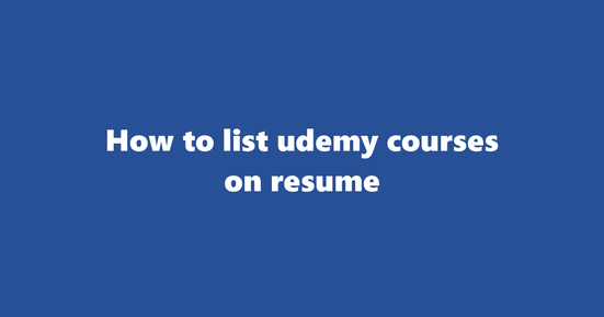 udemy courses on resume banner image