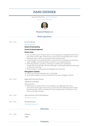 Personal Banker Resume Sample and Template