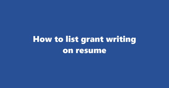grant writing on resume banner image