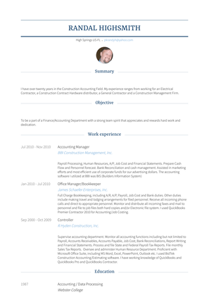 Accounting Manager Resume Sample and Template