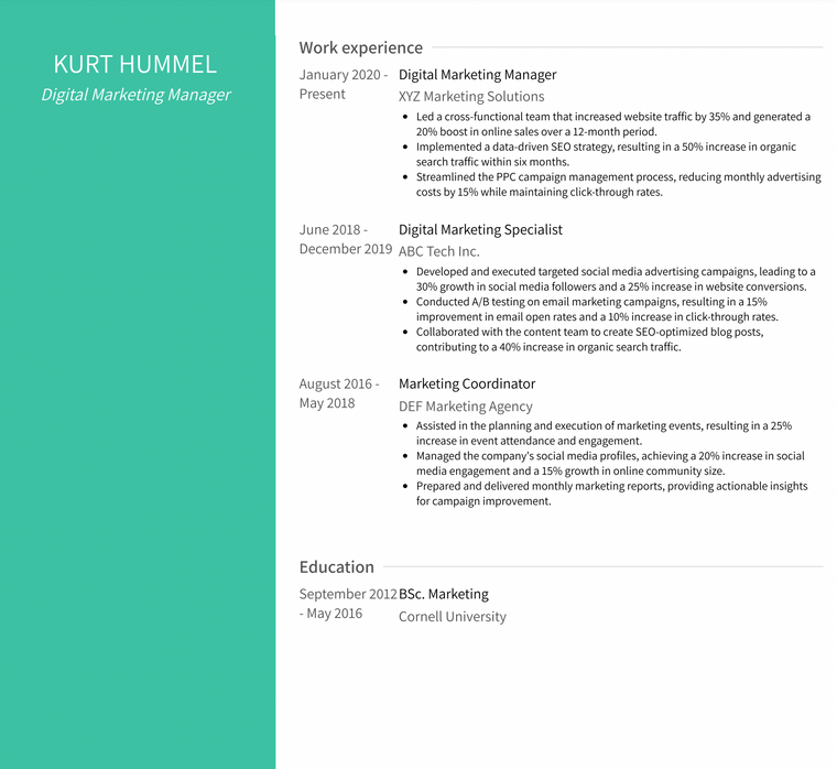 Avant Colorful Resume Template